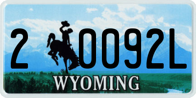 WY license plate 20092L
