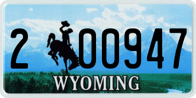 WY license plate 200947
