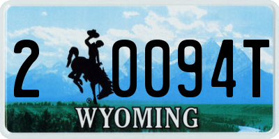 WY license plate 20094T