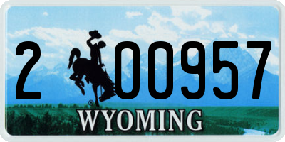 WY license plate 200957