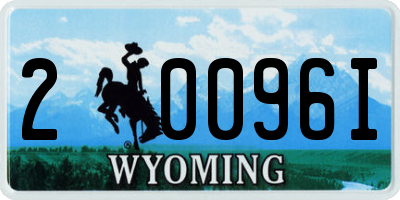 WY license plate 20096I