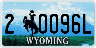 WY license plate 20096L