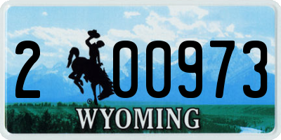 WY license plate 200973