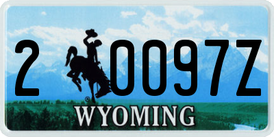 WY license plate 20097Z