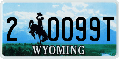 WY license plate 20099T