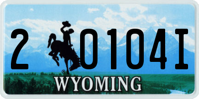WY license plate 20104I