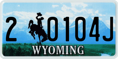 WY license plate 20104J