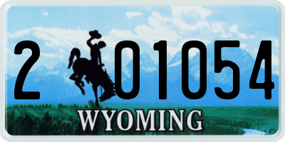 WY license plate 201054