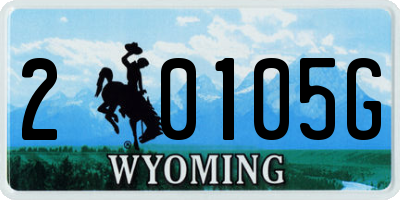 WY license plate 20105G