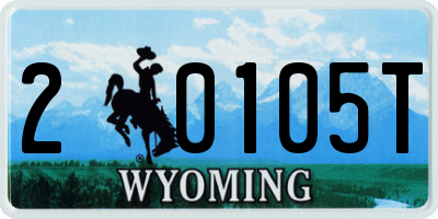 WY license plate 20105T