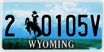 WY license plate 20105V