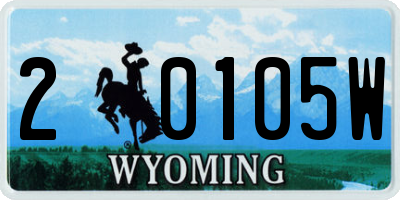 WY license plate 20105W
