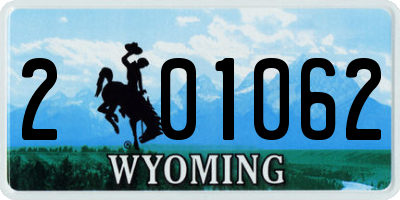 WY license plate 201062
