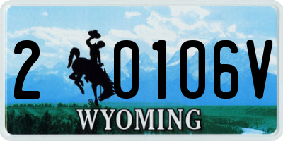 WY license plate 20106V