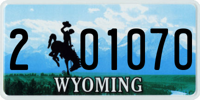 WY license plate 20107O