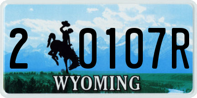 WY license plate 20107R