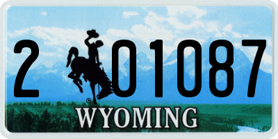 WY license plate 201087