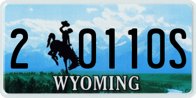 WY license plate 20110S