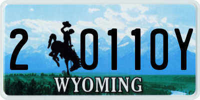 WY license plate 20110Y