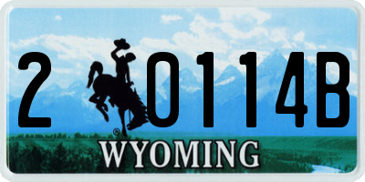 WY license plate 20114B