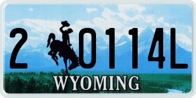 WY license plate 20114L