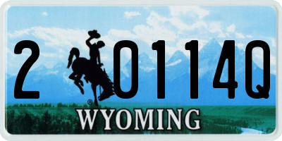 WY license plate 20114Q