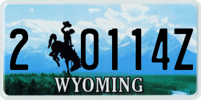 WY license plate 20114Z