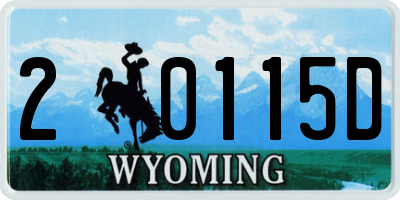 WY license plate 20115D
