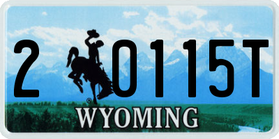 WY license plate 20115T