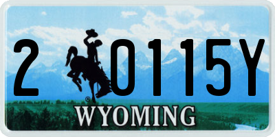 WY license plate 20115Y