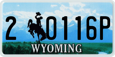 WY license plate 20116P