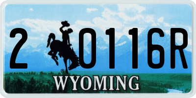 WY license plate 20116R