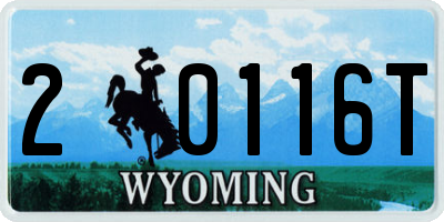 WY license plate 20116T