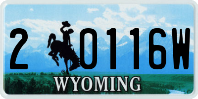 WY license plate 20116W