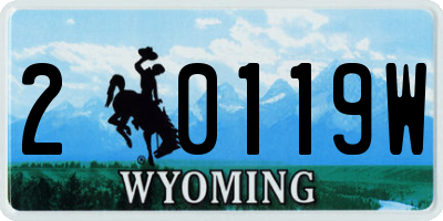 WY license plate 20119W
