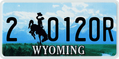 WY license plate 20120R