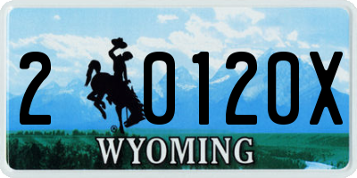 WY license plate 20120X