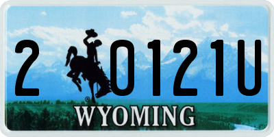 WY license plate 20121U