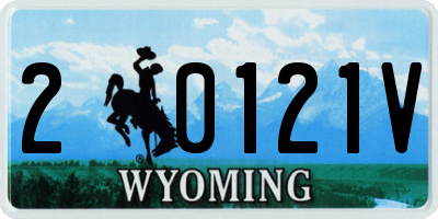 WY license plate 20121V