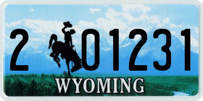 WY license plate 201231