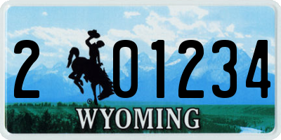 WY license plate 201234