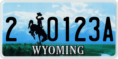 WY license plate 20123A