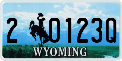 WY license plate 20123Q