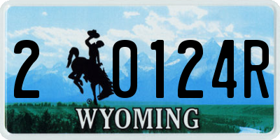 WY license plate 20124R