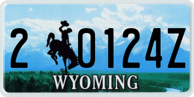 WY license plate 20124Z