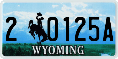 WY license plate 20125A