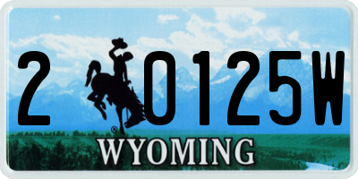 WY license plate 20125W