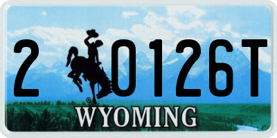 WY license plate 20126T