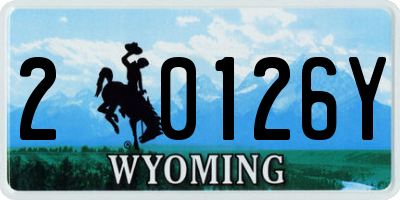 WY license plate 20126Y