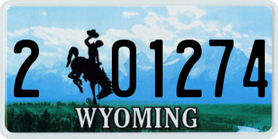 WY license plate 201274